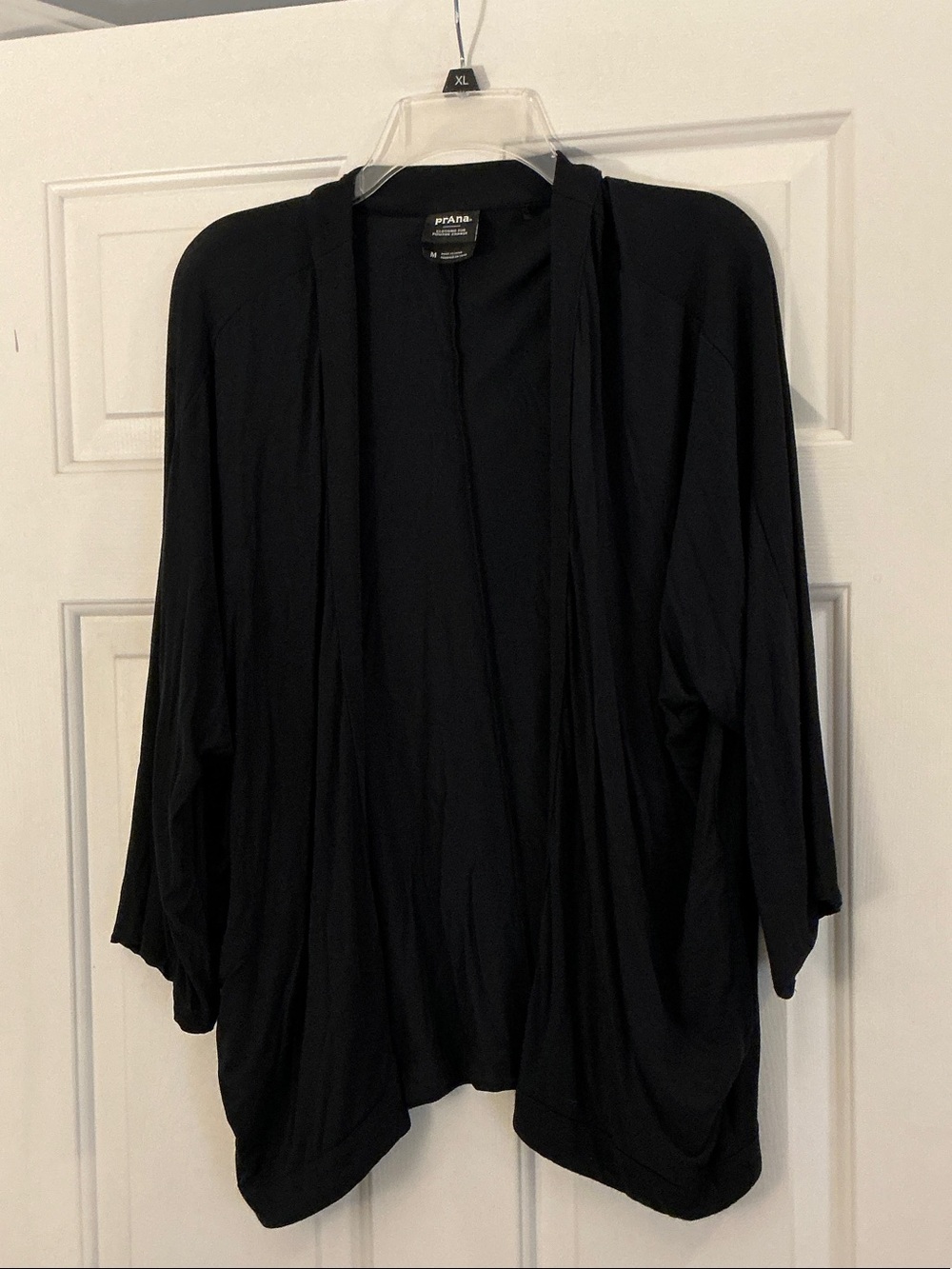 PrAna Women's Open-Front Black Lightweight Cardigan size Medium